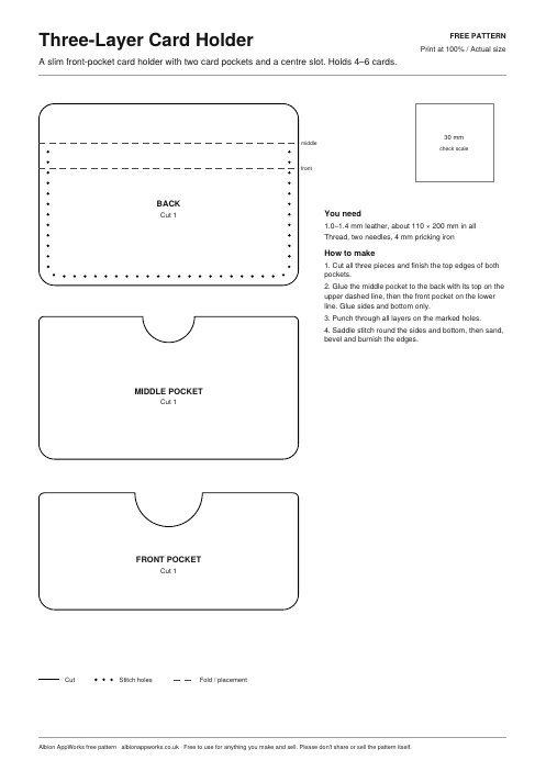 How to Make a Leather Card Holder (Free Pattern)